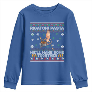 Marcus The Worm Christmas Meme Youth Sweatshirt Rigatoni Pasta We Will Make Some Together TS14 Royal Blue Print Your Wear