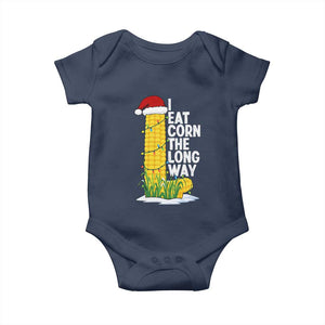 I Eat Corn The Long Way Baby Onesie Funny Corn Adult Humor Christmas TS14 Navy Print Your Wear