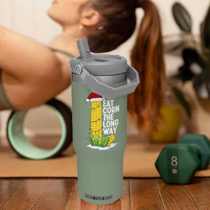 I Eat Corn The Long Way Flip Straw Tumbler Funny Corn Adult Humor Christmas TS14 One Size: 30 oz Moss Green Print Your Wear