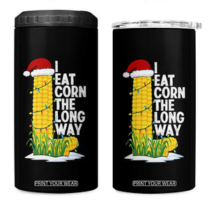 I Eat Corn The Long Way 4 in 1 Can Cooler Tumbler Funny Corn Adult Humor Christmas TS14 One Size: 16 oz Black Print Your Wear
