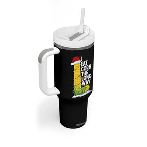 I Eat Corn The Long Way Tumbler With Handle Funny Corn Adult Humor Christmas TS14 Print Your Wear