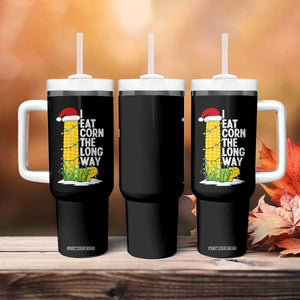 I Eat Corn The Long Way Tumbler With Handle Funny Corn Adult Humor Christmas TS14 Print Your Wear