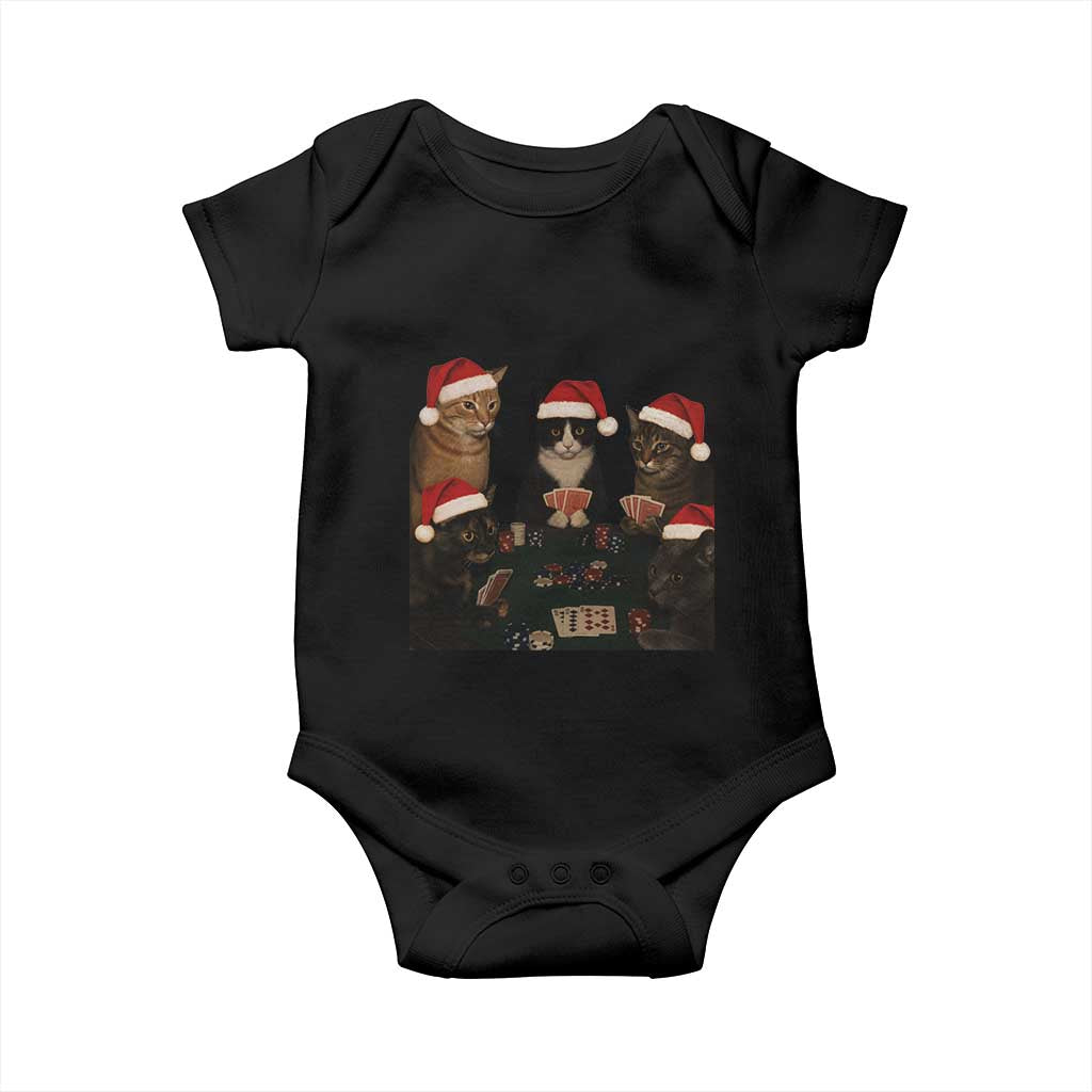 Poker Cats Christmas Meme Shirt Baby Onesie Funny Gambling Cat TS14 Black Print Your Wear