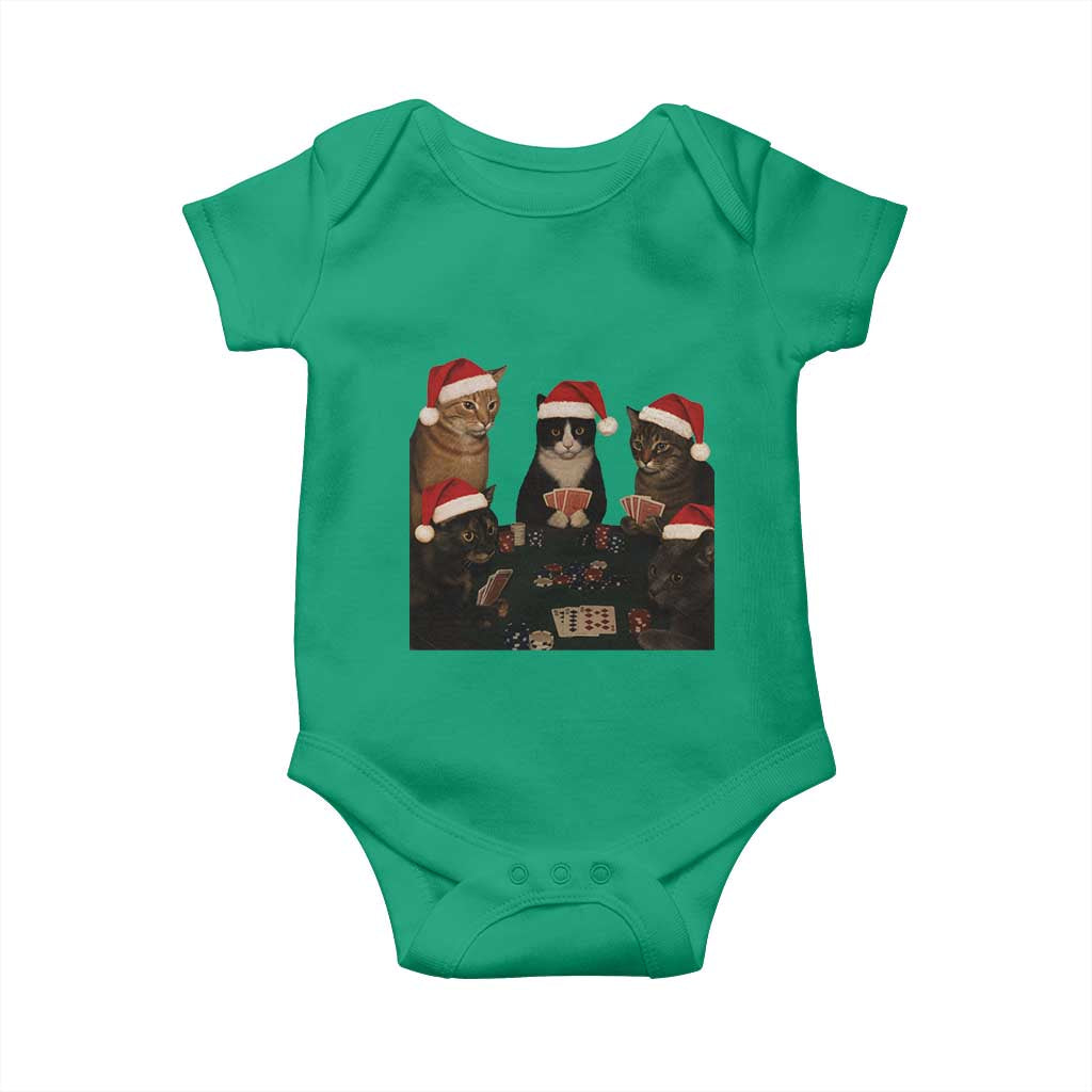 Poker Cats Christmas Meme Shirt Baby Onesie Funny Gambling Cat TS14 Irish Green Print Your Wear