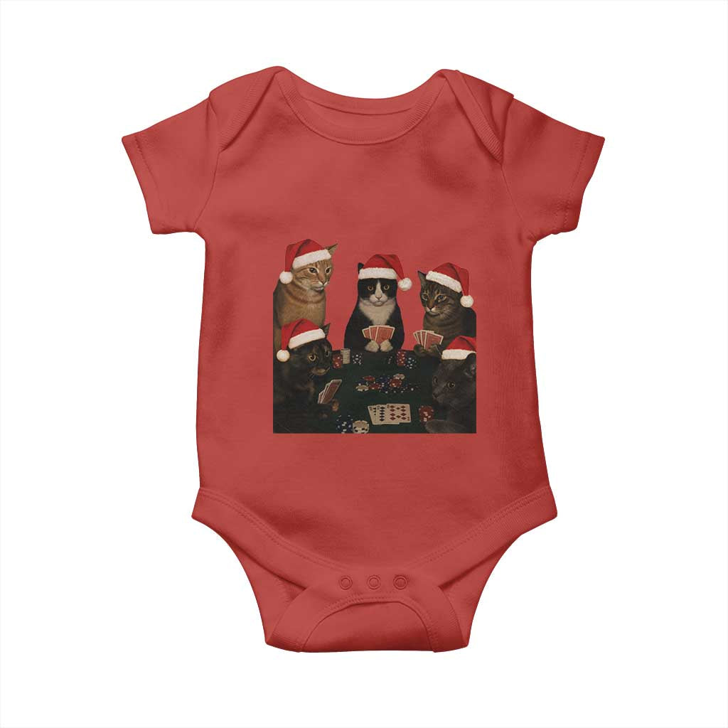 Poker Cats Christmas Meme Shirt Baby Onesie Funny Gambling Cat TS14 Red Print Your Wear