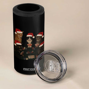 Poker Cats Christmas Meme Shirt 4 in 1 Can Cooler Tumbler Funny Gambling Cat TS14 Print Your Wear