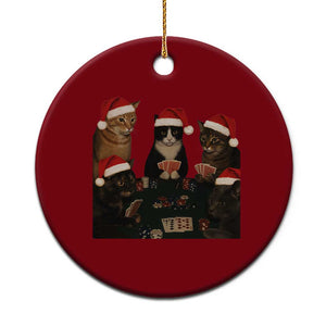 Poker Cats Christmas Meme Shirt Ceramic Ornament Funny Gambling Cat TS14 1pc Red Print Your Wear