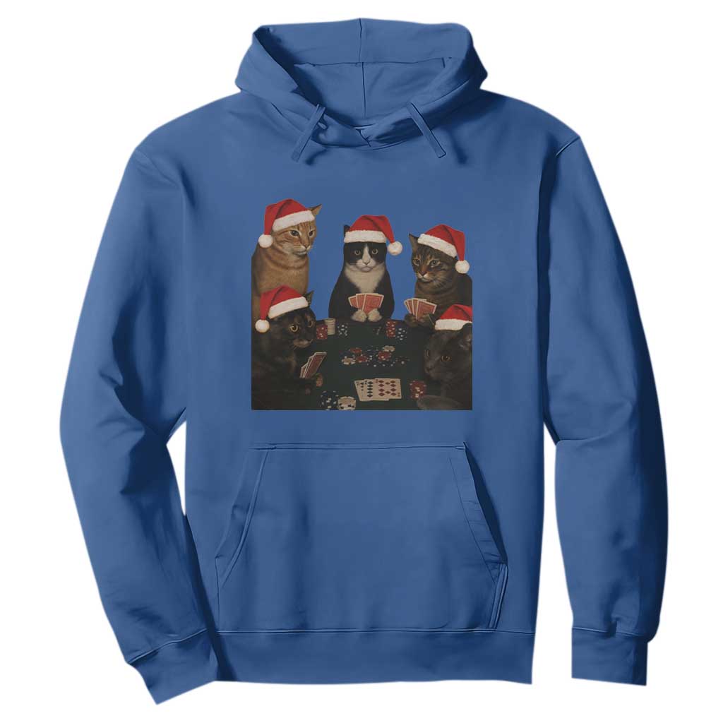 Poker Cats Christmas Meme Shirt Hoodie Funny Gambling Cat TS14 Royal Blue Print Your Wear