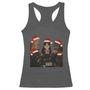 Poker Cats Christmas Meme Shirt Racerback Tank Top Funny Gambling Cat TS14 Dark Heather Print Your Wear