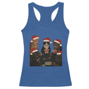 Poker Cats Christmas Meme Shirt Racerback Tank Top Funny Gambling Cat TS14 Royal Blue Print Your Wear