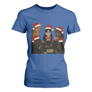 Poker Cats Christmas Meme Shirt T Shirt For Women Funny Gambling Cat TS14 Royal Blue Print Your Wear