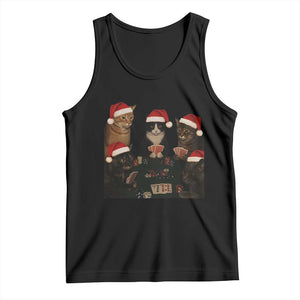 Poker Cats Christmas Meme Shirt Tank Top Funny Gambling Cat - Print Your Wear