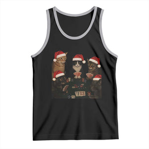 Poker Cats Christmas Meme Shirt Tank Top Funny Gambling Cat TS14 Black Athletic Heather Print Your Wear