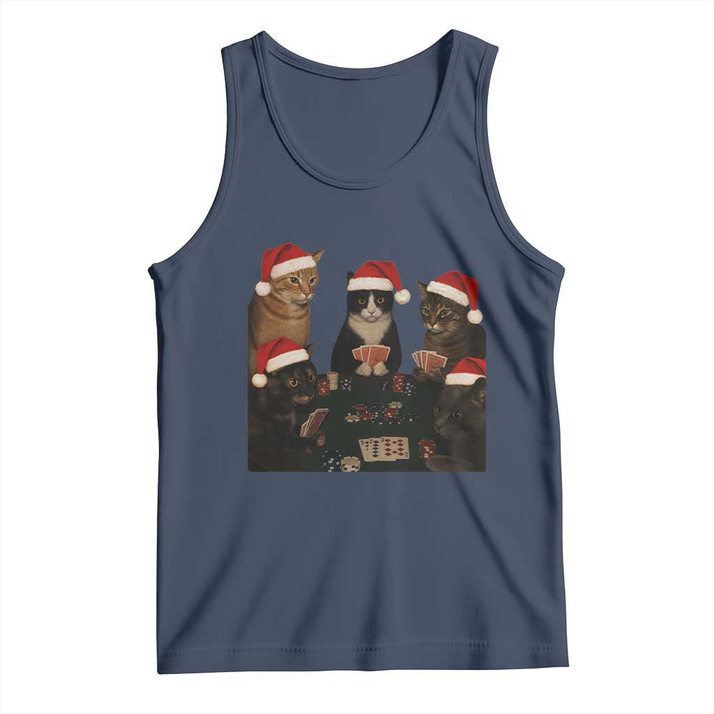 Poker Cats Christmas Meme Shirt Tank Top Funny Gambling Cat - Print Your Wear