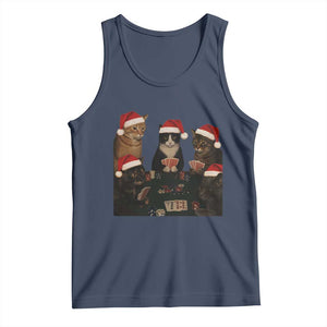 Poker Cats Christmas Meme Shirt Tank Top Funny Gambling Cat - Print Your Wear