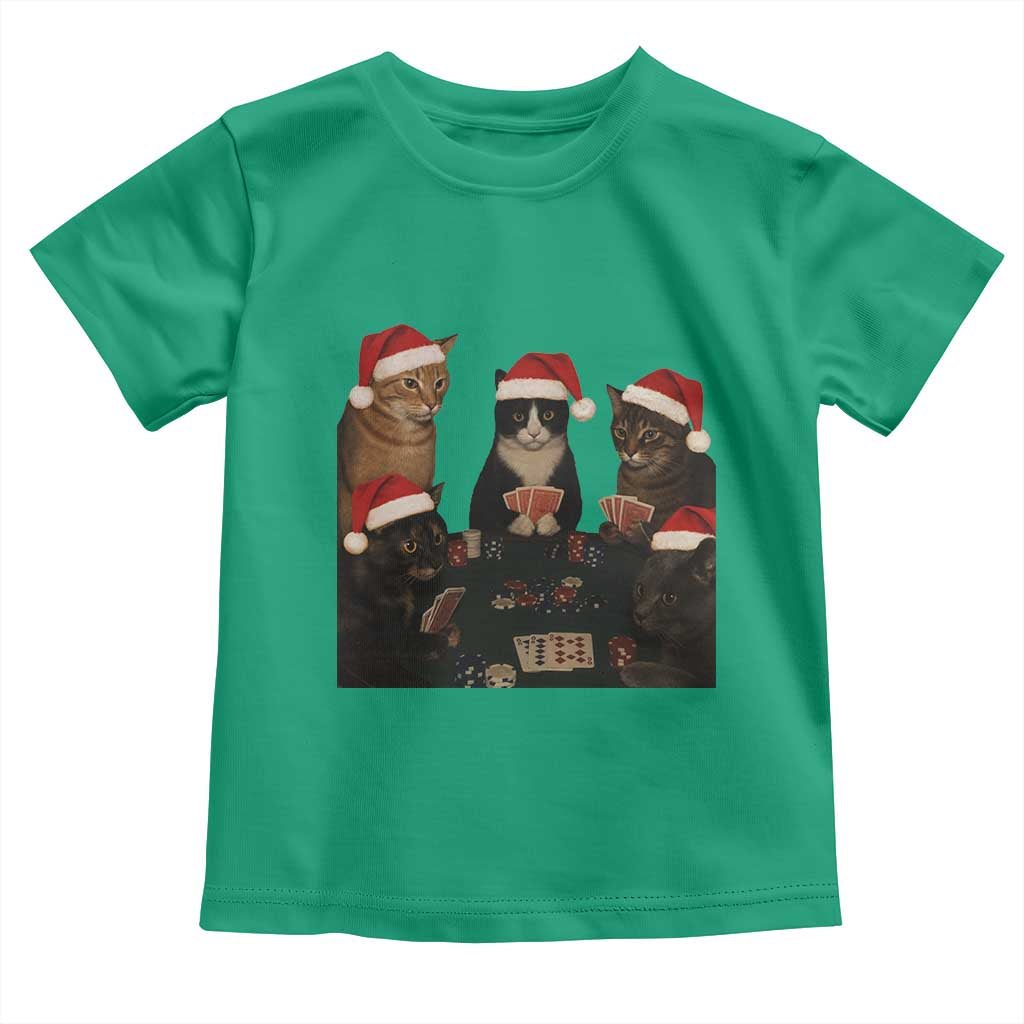 Poker Cats Christmas Meme Shirt Toddler T Shirt Funny Gambling Cat TS14 Irish Green Print Your Wear