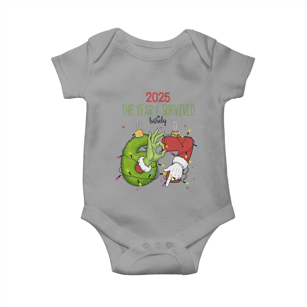 The Year I Survived 67 Six Seven Christmas Meme Baby Onesie TS14 Sport Gray Print Your Wear