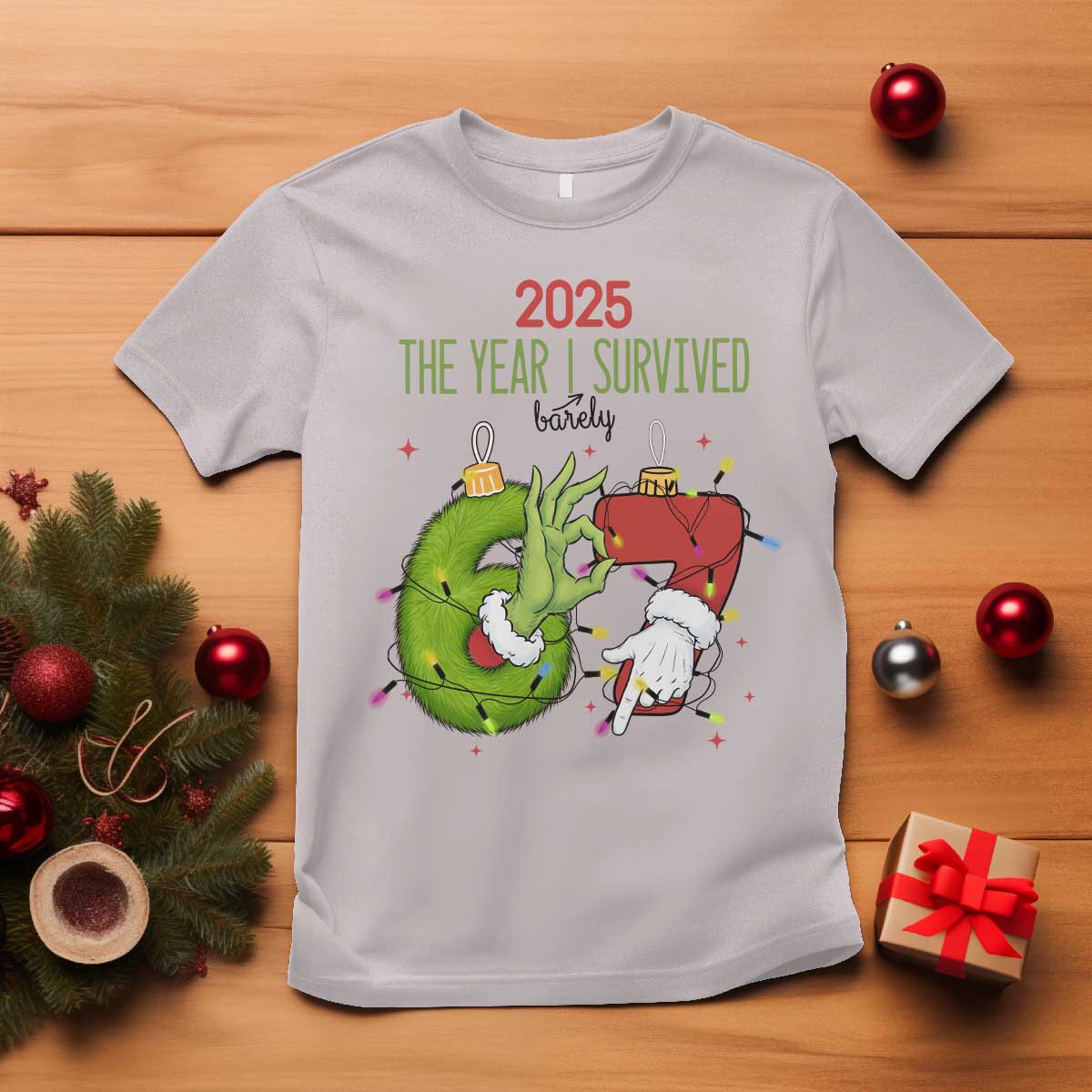 The Year I Survived 67 Six Seven Christmas Meme T Shirt TS14 Ice Gray Print Your Wear