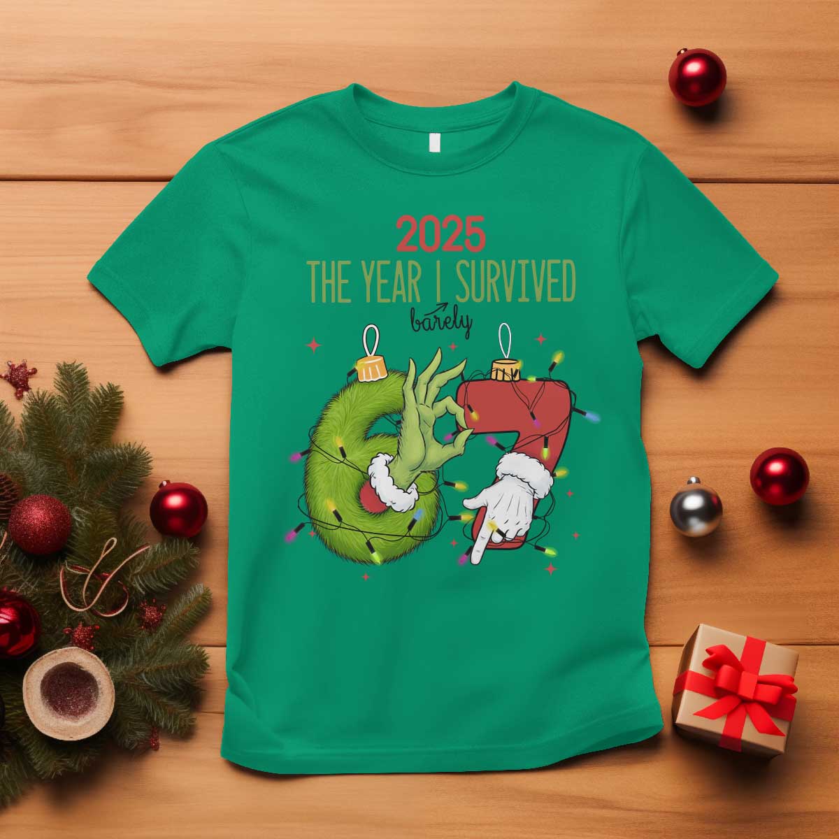 The Year I Survived 67 Six Seven Christmas Meme T Shirt TS14 Irish Green Print Your Wear