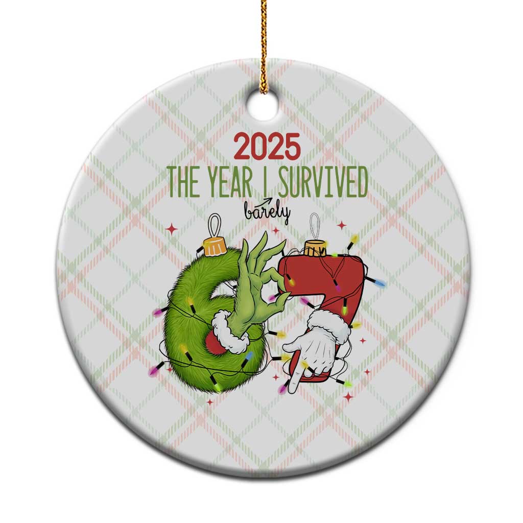 The Year I Survived 67 Six Seven Christmas Meme Ceramic Ornament TS14 1pc Christmas Plaid Print Your Wear
