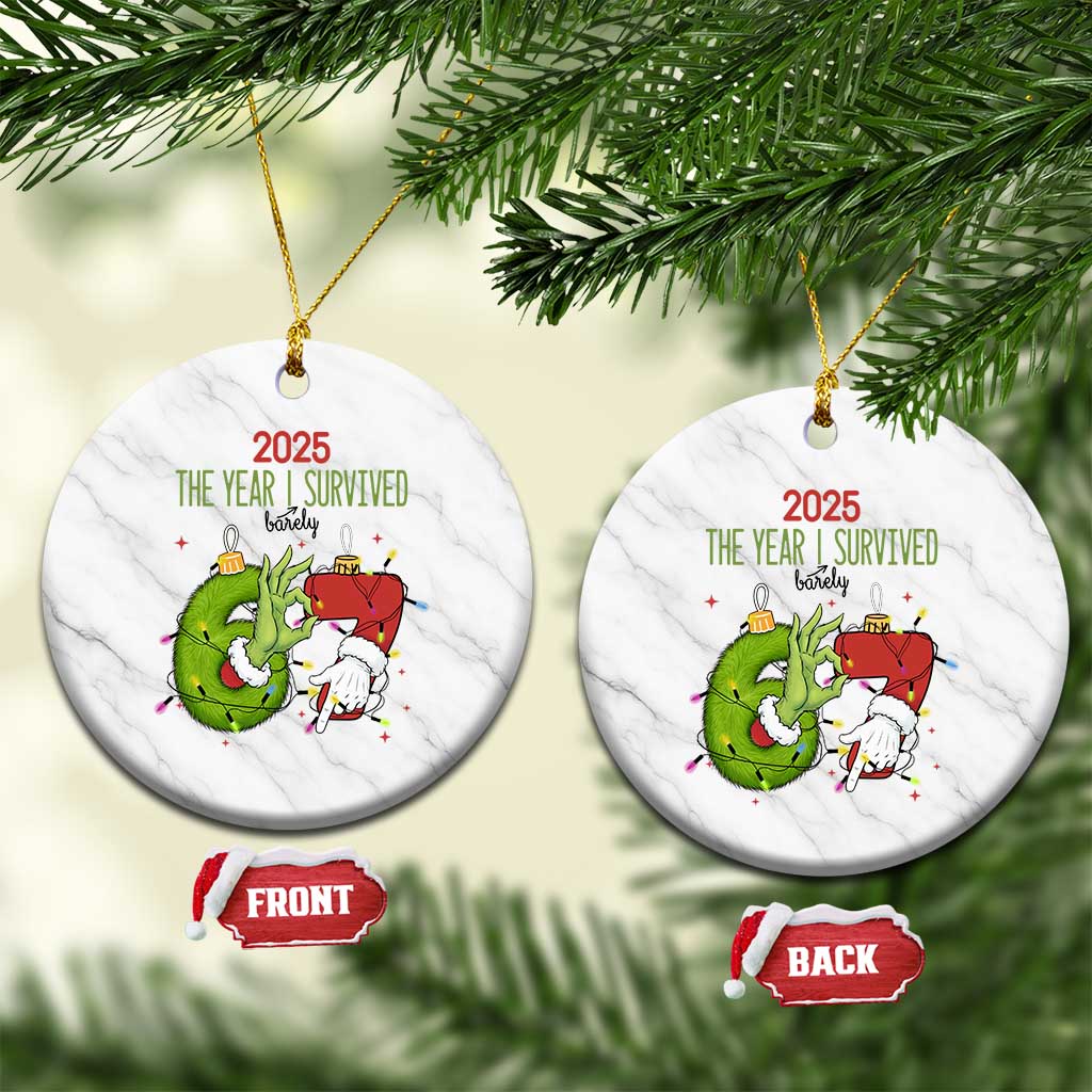 The Year I Survived 67 Six Seven Christmas Meme Ceramic Ornament TS14 1pc White Marble Print Your Wear
