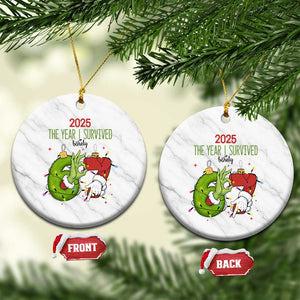 The Year I Survived 67 Six Seven Christmas Meme Ceramic Ornament TS14 1pc White Marble Print Your Wear