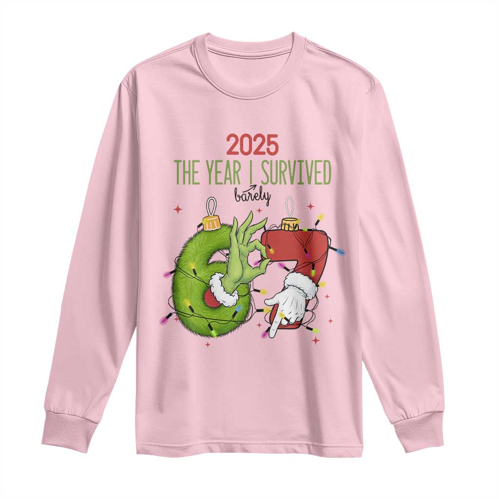 The Year I Survived 67 Six Seven Christmas Meme Long Sleeve Shirt TS14 Light Pink Print Your Wear