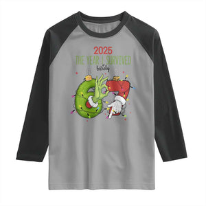 The Year I Survived 67 Six Seven Christmas Meme Raglan Shirt TS14 Sport Gray Black Print Your Wear