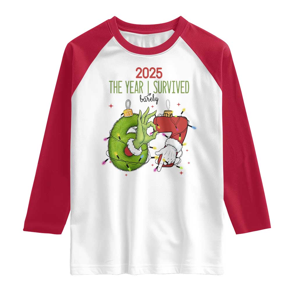 The Year I Survived 67 Six Seven Christmas Meme Raglan Shirt TS14 White Red Print Your Wear