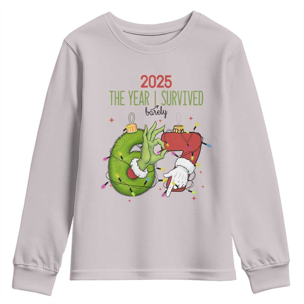 The Year I Survived 67 Six Seven Christmas Meme Youth Sweatshirt TS14 Ice Gray Print Your Wear