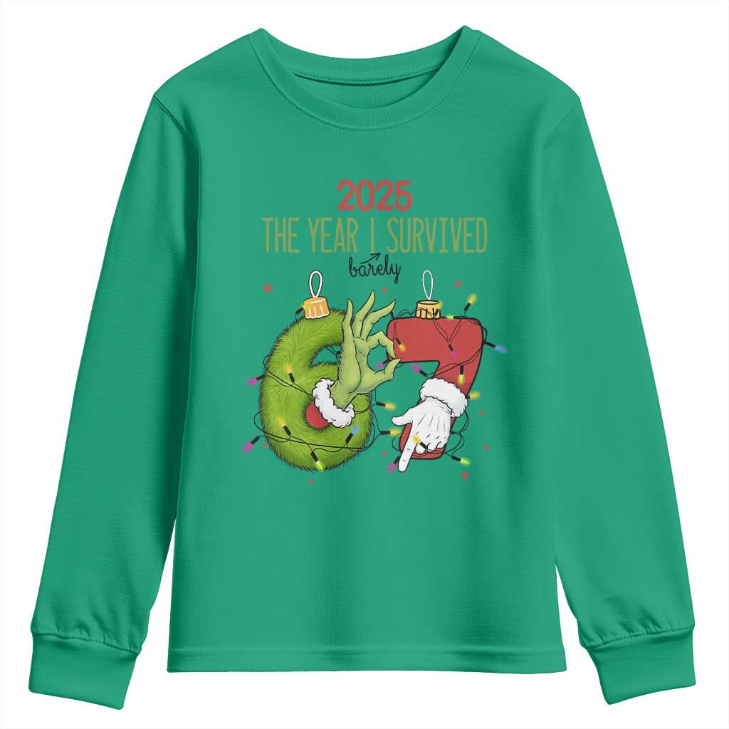 The Year I Survived 67 Six Seven Christmas Meme Youth Sweatshirt TS14 Irish Green Print Your Wear