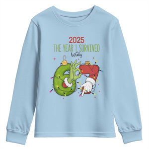 The Year I Survived 67 Six Seven Christmas Meme Youth Sweatshirt TS14 Light Blue Print Your Wear