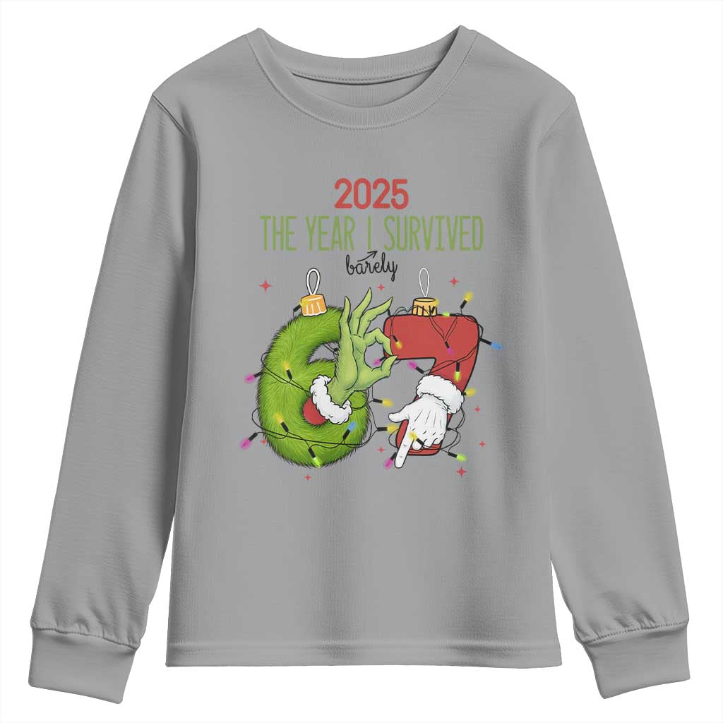 The Year I Survived 67 Six Seven Christmas Meme Youth Sweatshirt TS14 Sport Gray Print Your Wear