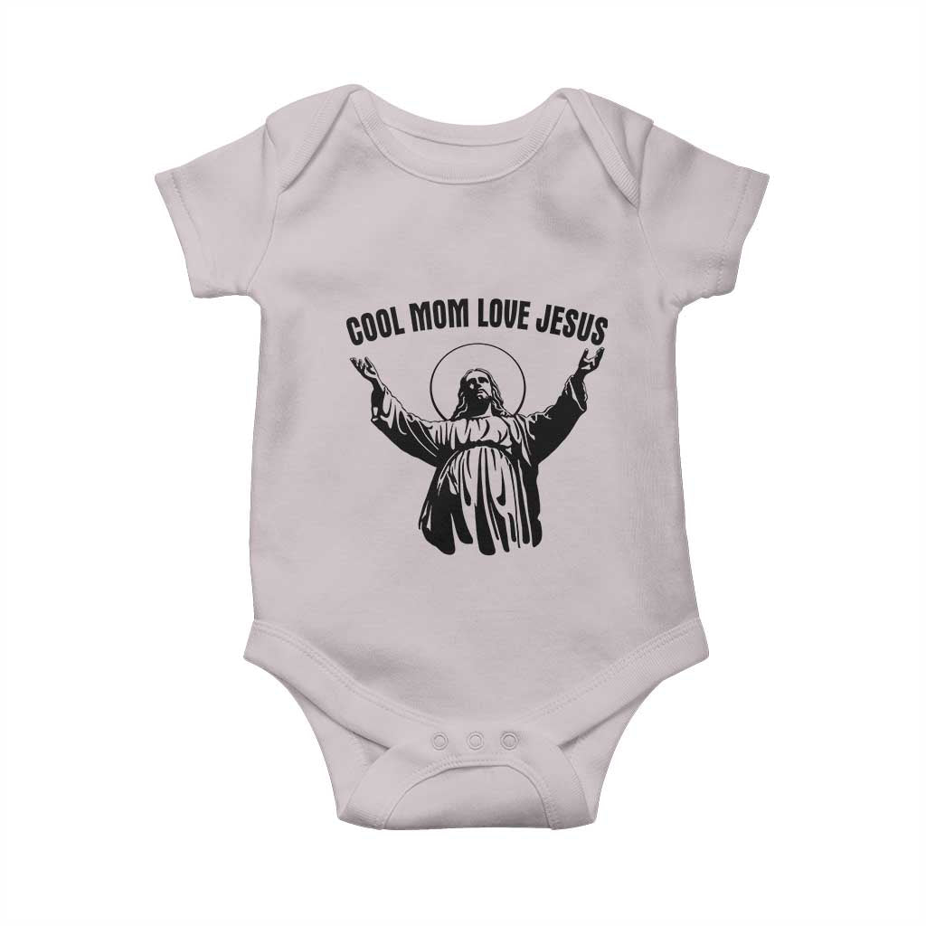 Christian Mom Faith Baby Onesie Cool Mom Love Jesus TS14 Ice Gray Print Your Wear