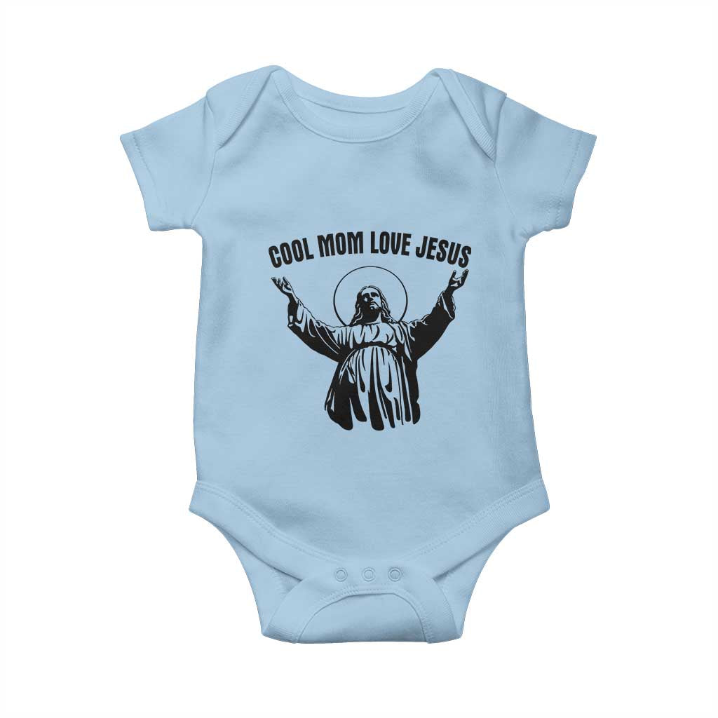 Christian Mom Faith Baby Onesie Cool Mom Love Jesus TS14 Light Blue Print Your Wear