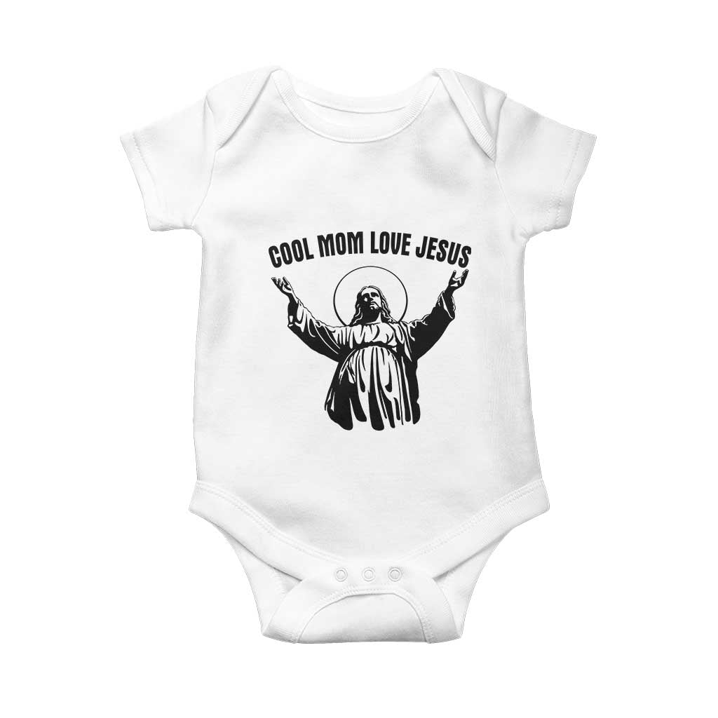 Christian Mom Faith Baby Onesie Cool Mom Love Jesus TS14 White Print Your Wear