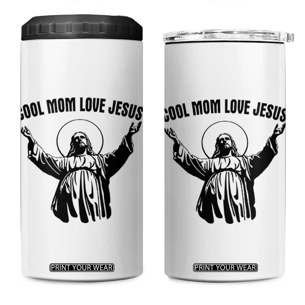 Christian Mom Faith 4 in 1 Can Cooler Tumbler Cool Mom Love Jesus TS14 One Size: 16 oz White Print Your Wear