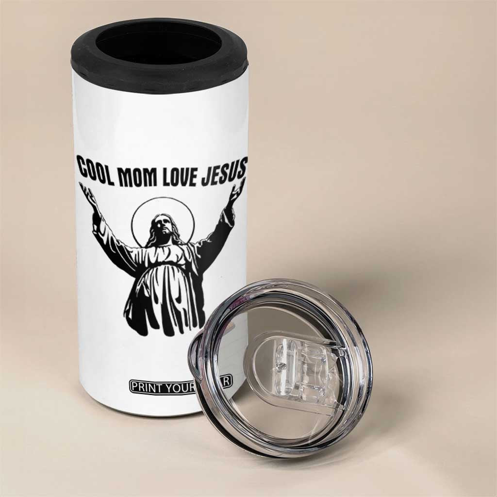 Christian Mom Faith 4 in 1 Can Cooler Tumbler Cool Mom Love Jesus TS14 Print Your Wear