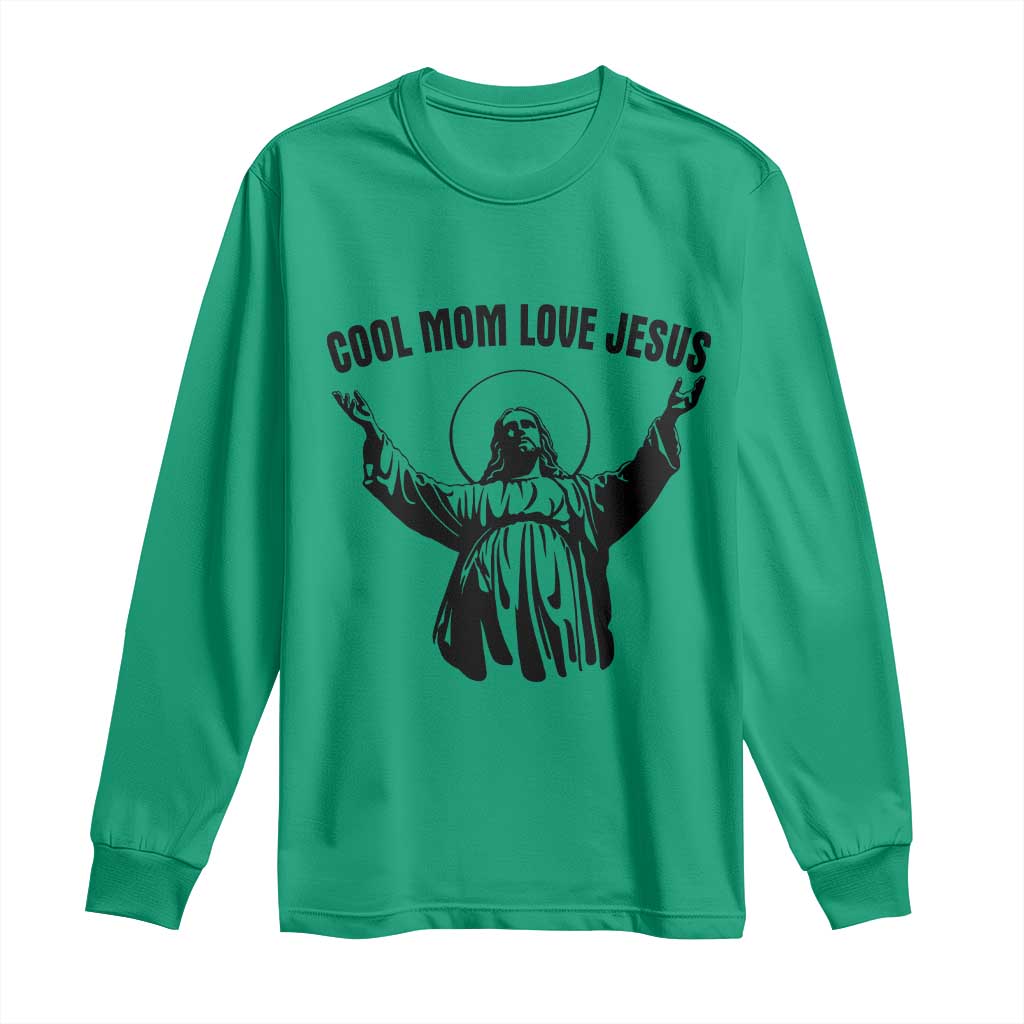 Christian Mom Faith Long Sleeve Shirt Cool Mom Love Jesus TS14 Irish Green Print Your Wear