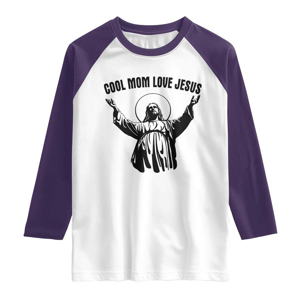 Christian Mom Faith Raglan Shirt Cool Mom Love Jesus TS14 White Purple Print Your Wear