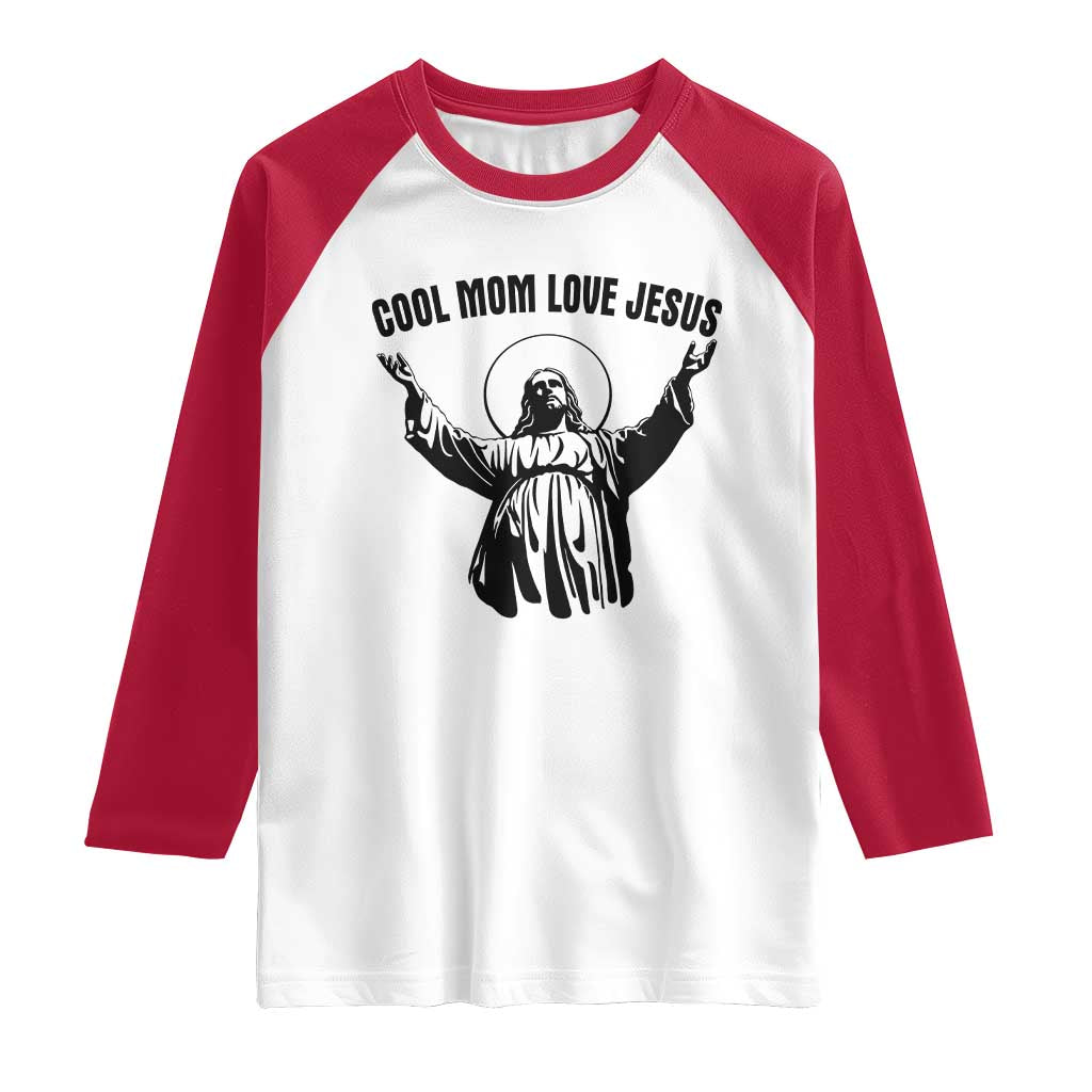 Christian Mom Faith Raglan Shirt Cool Mom Love Jesus TS14 White Red Print Your Wear