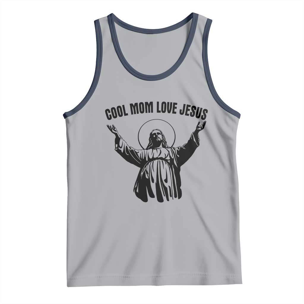 Christian Mom Faith Tank Top Cool Mom Love Jesus TS14 Athletic Heather Navy Print Your Wear