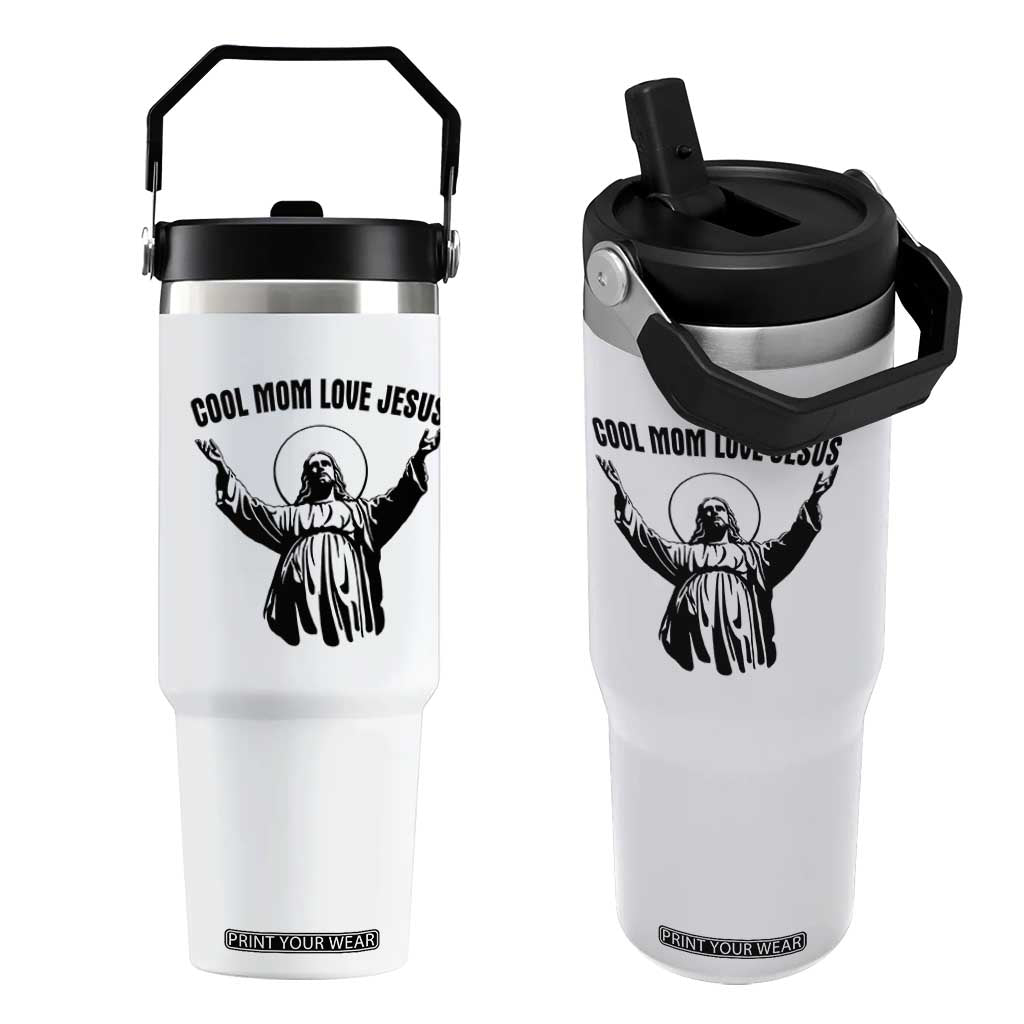Christian Mom Faith Flip Straw Tumbler Cool Mom Love Jesus TS14 One Size: 30 oz White Print Your Wear