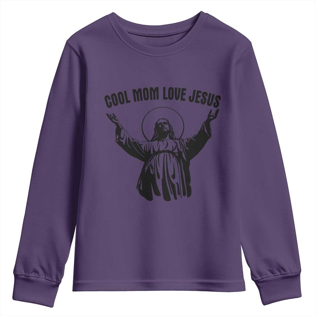 Christian Mom Faith Youth Sweatshirt Cool Mom Love Jesus TS14 Purple Print Your Wear