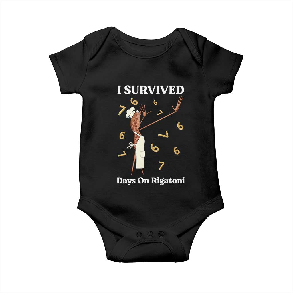 Marcus The Worm Meme Baby Onesie I Survived 67 Days On Rigatoni TS14 Black Print Your Wear
