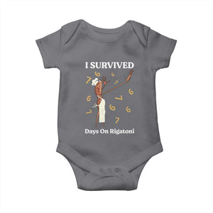 Marcus The Worm Meme Baby Onesie I Survived 67 Days On Rigatoni TS14 Charcoal Print Your Wear