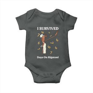 Marcus The Worm Meme Baby Onesie I Survived 67 Days On Rigatoni TS14 Dark Heather Print Your Wear