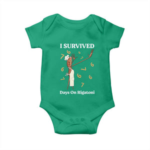 Marcus The Worm Meme Baby Onesie I Survived 67 Days On Rigatoni TS14 Irish Green Print Your Wear