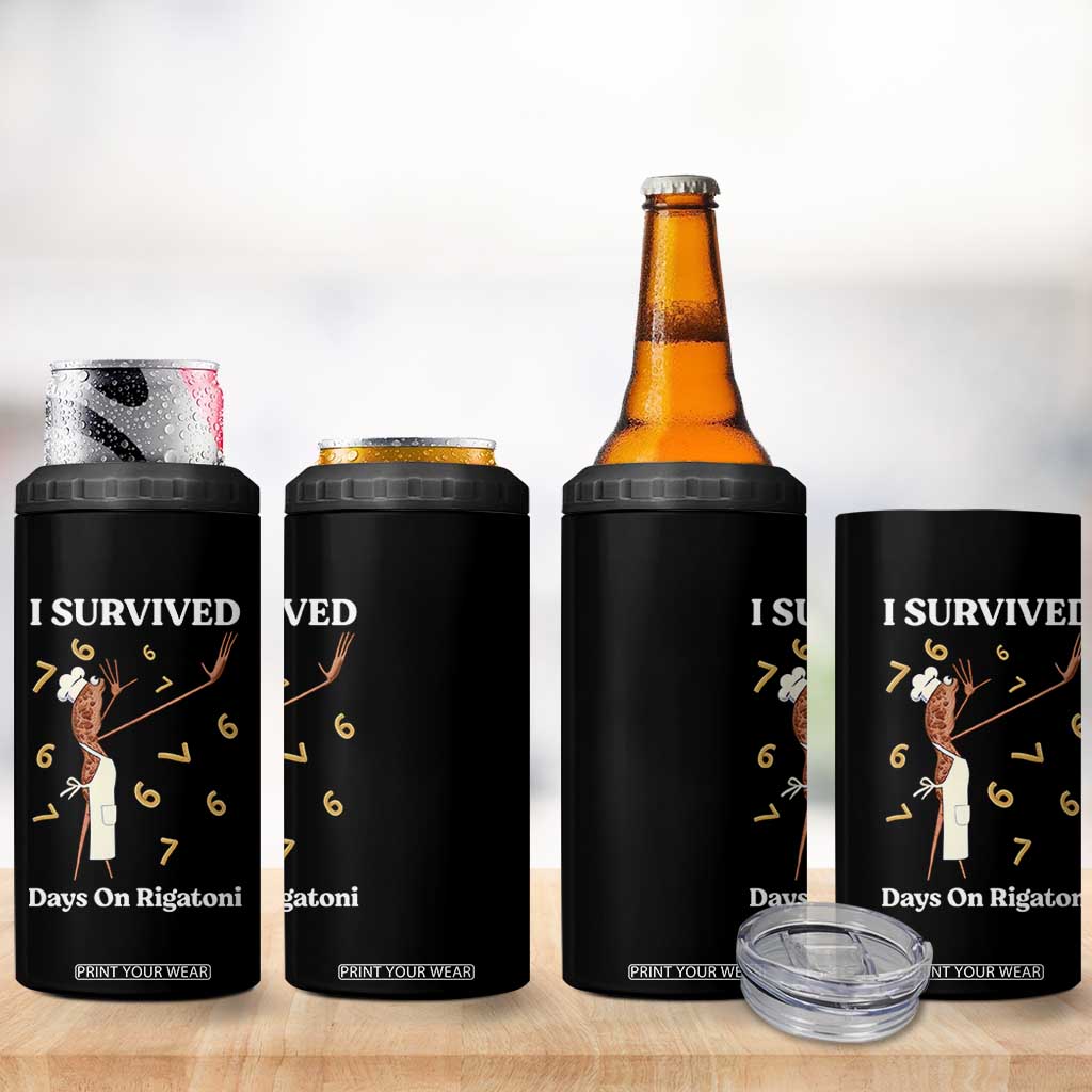 Marcus The Worm Meme 4 in 1 Can Cooler Tumbler I Survived 67 Days On Rigatoni TS14 Print Your Wear