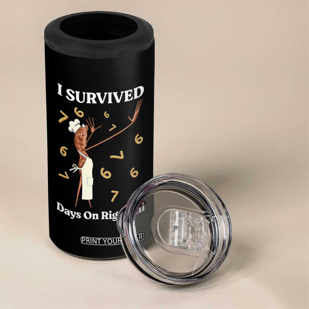 Marcus The Worm Meme 4 in 1 Can Cooler Tumbler I Survived 67 Days On Rigatoni TS14 Print Your Wear